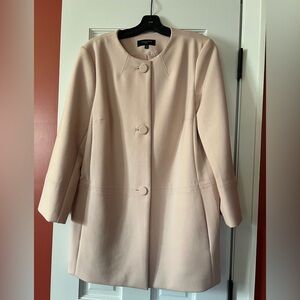 TALBOTS BLUSH PINK COLLARLESS SPRING COAT — 14P